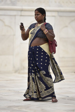 Indian tourist at the fort of Agra. Uttar Pradesh - 2016