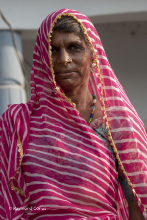 Woman returning from work, Narlaï, India, 2016