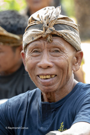 Man attending a cremation, Ubud, Bali, 2018